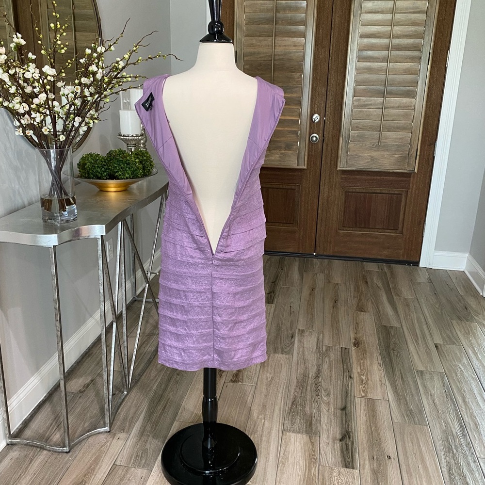 Raspberry Sparkle PleatedAdrianna Papell Party - Picture 4 of 10